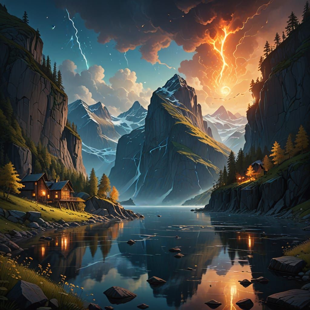 Mystical Fjord Landscape in Ethereal Light