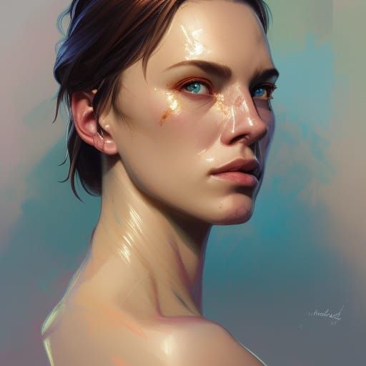 Hyperdetailed Portrait in Art Nouveau Style