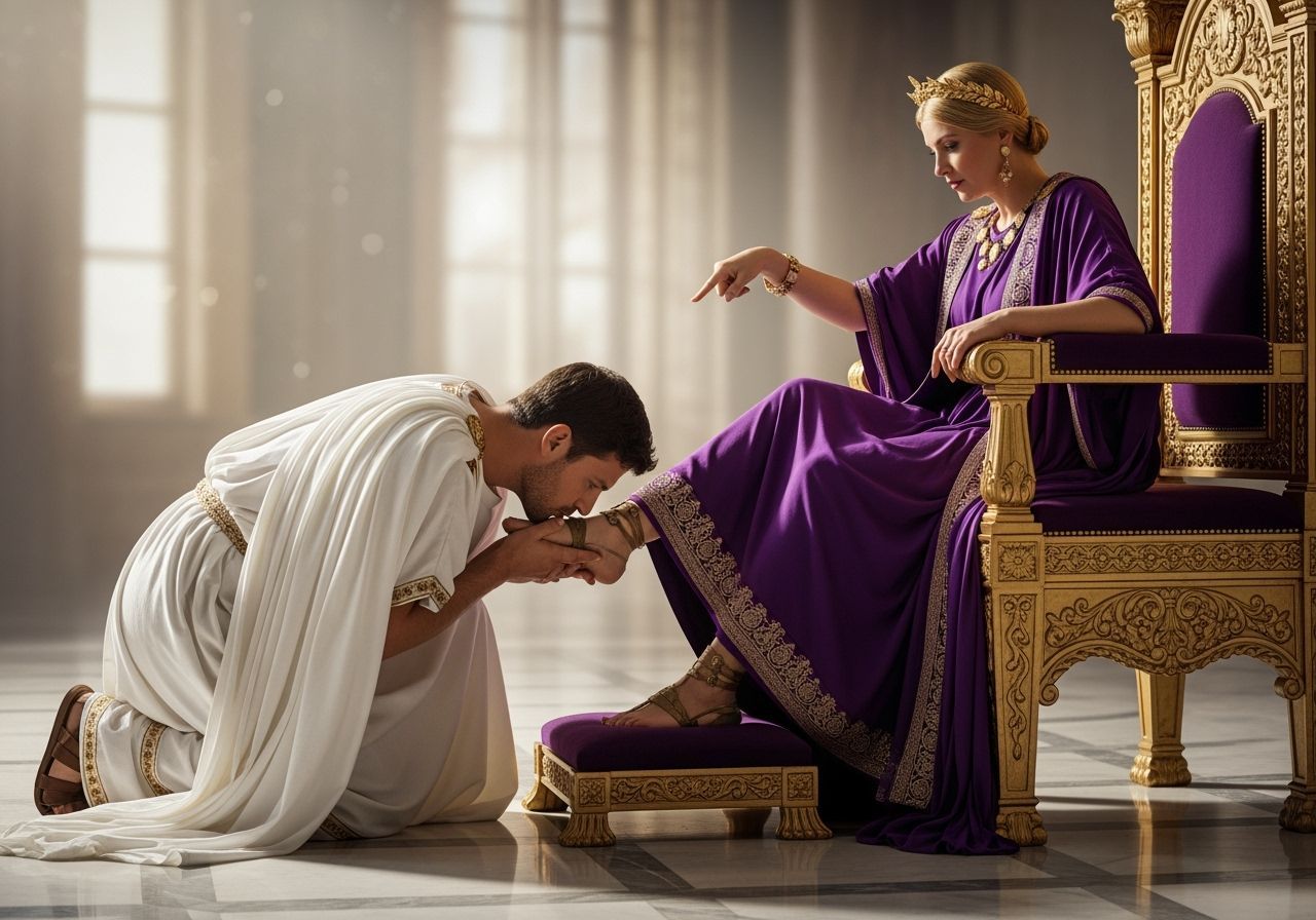 Empress on Gold Throne Shows Contempt for Senator