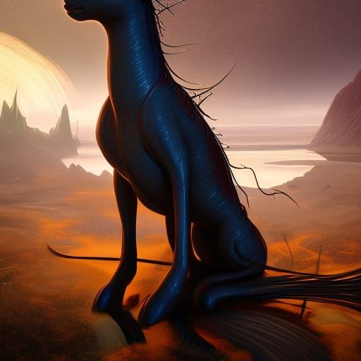 Fantastical Electricity-Aligned Kelpie Concept Art