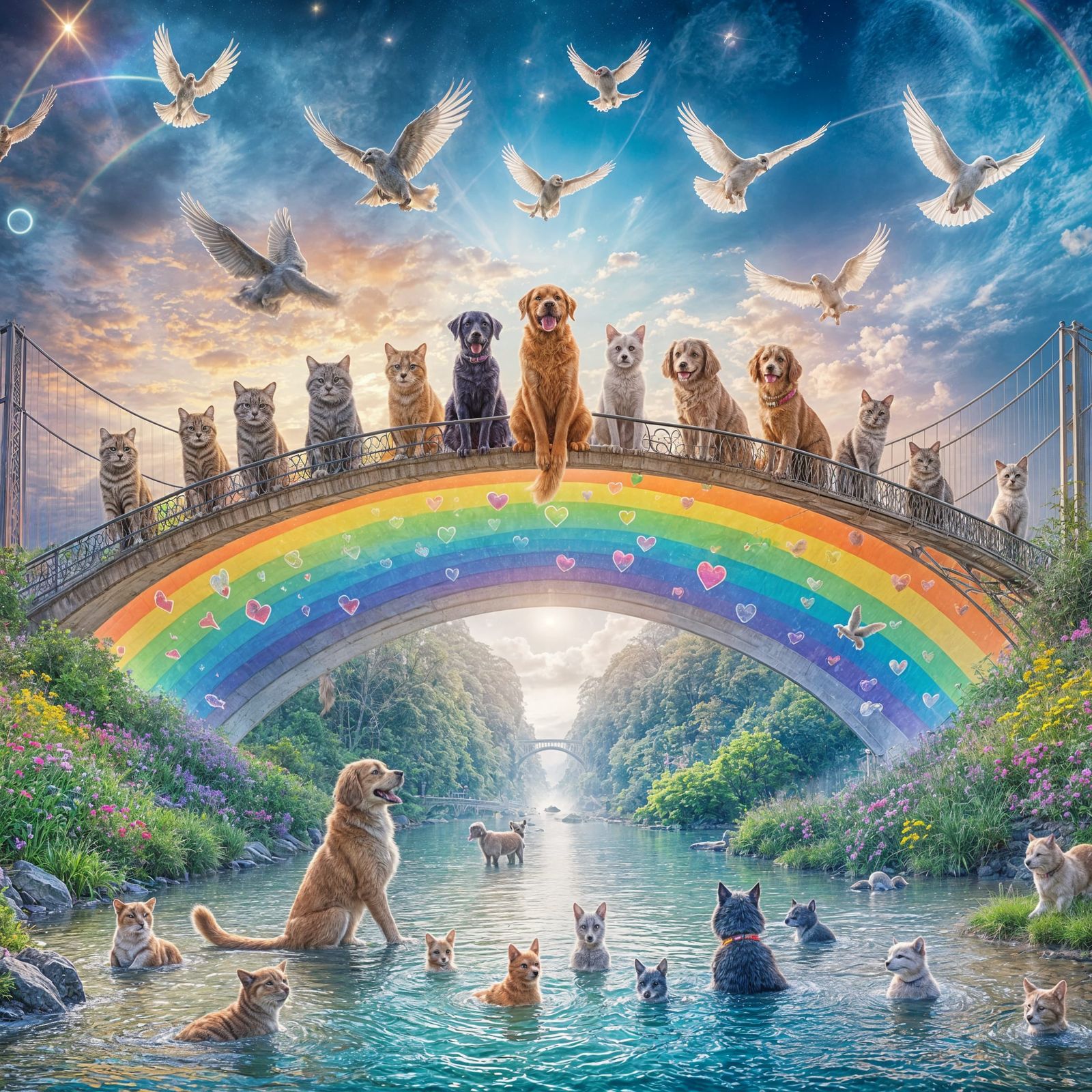 Rainbow Bridge: Pets Reunite with Owners in HDR
