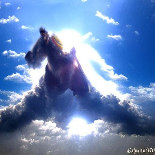 Giant Horse of Thunder in Divine Light