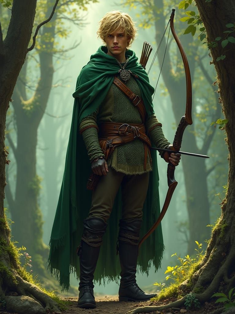 Ranger in Mystical Forest, Frank Frazetta Style