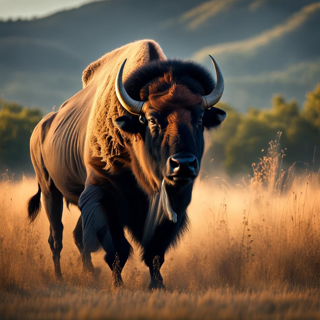 Dramatic Buffalo Portrait in High Resolution