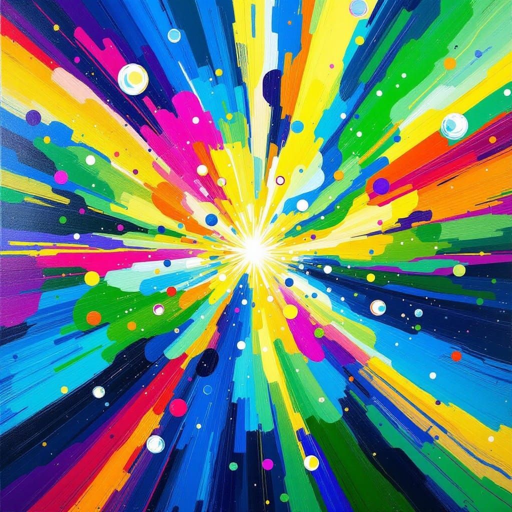 Vibrant Abstract Celebration in Electric Blues and Sunshine ...