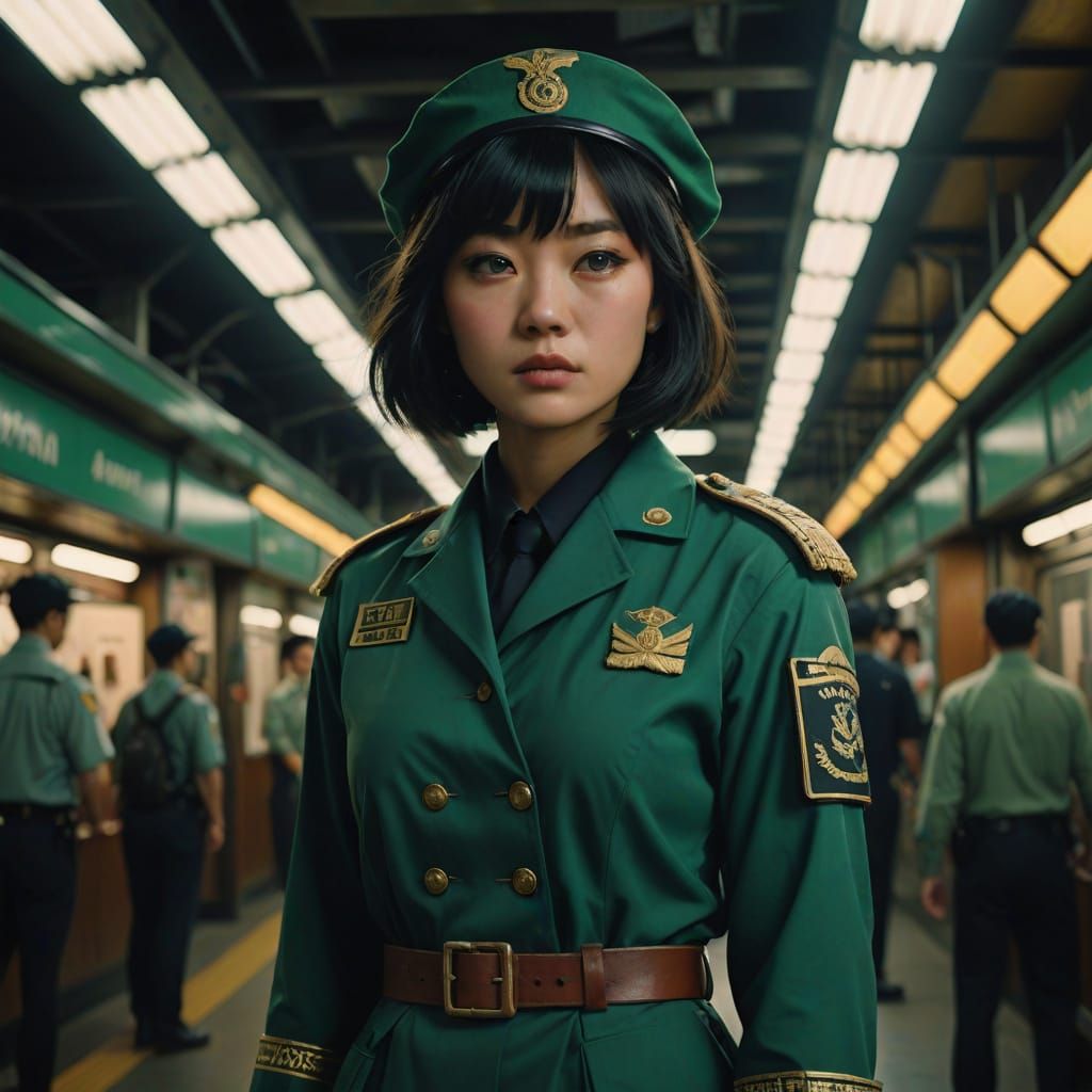 Hyperrealistic Portrait of a Japanese Student Vigilante