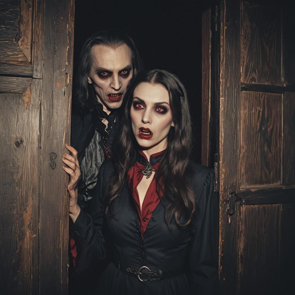 Vampire and Witch: A Dramatic Film Still
