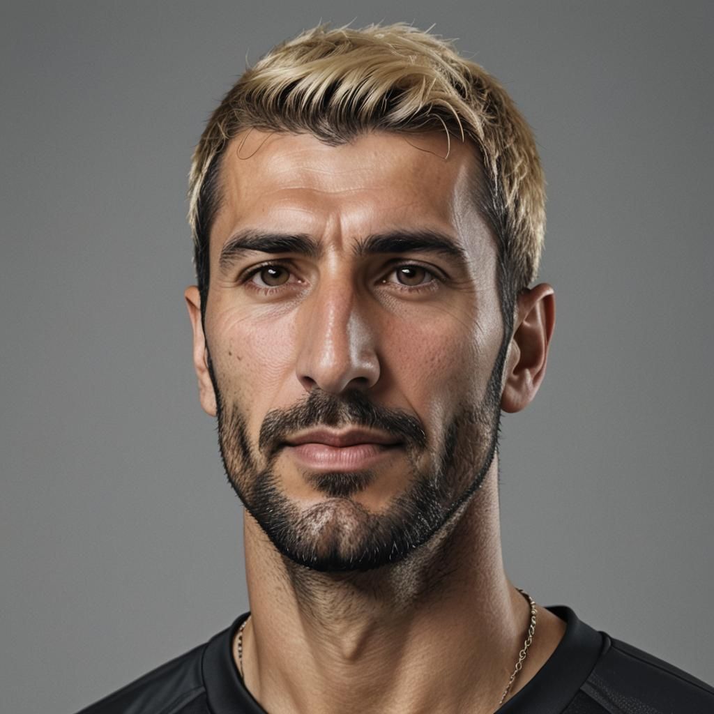Detailed Portrait of Turkish Soccer Player in Studio