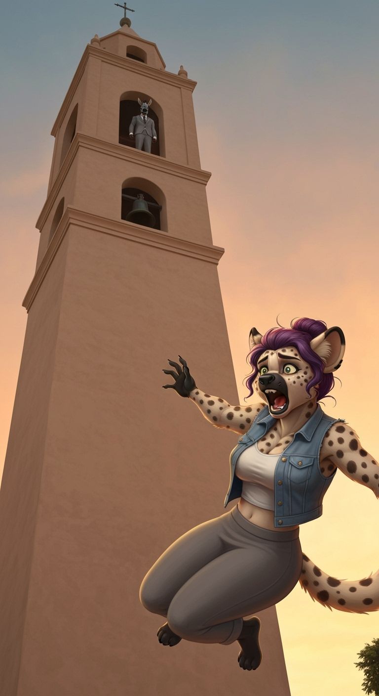 Falling Hyena: A Hitchcock-Inspired Vertigo Scene