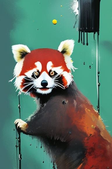 Gentlemanly Red Panda with Top Hat: Speedpaint