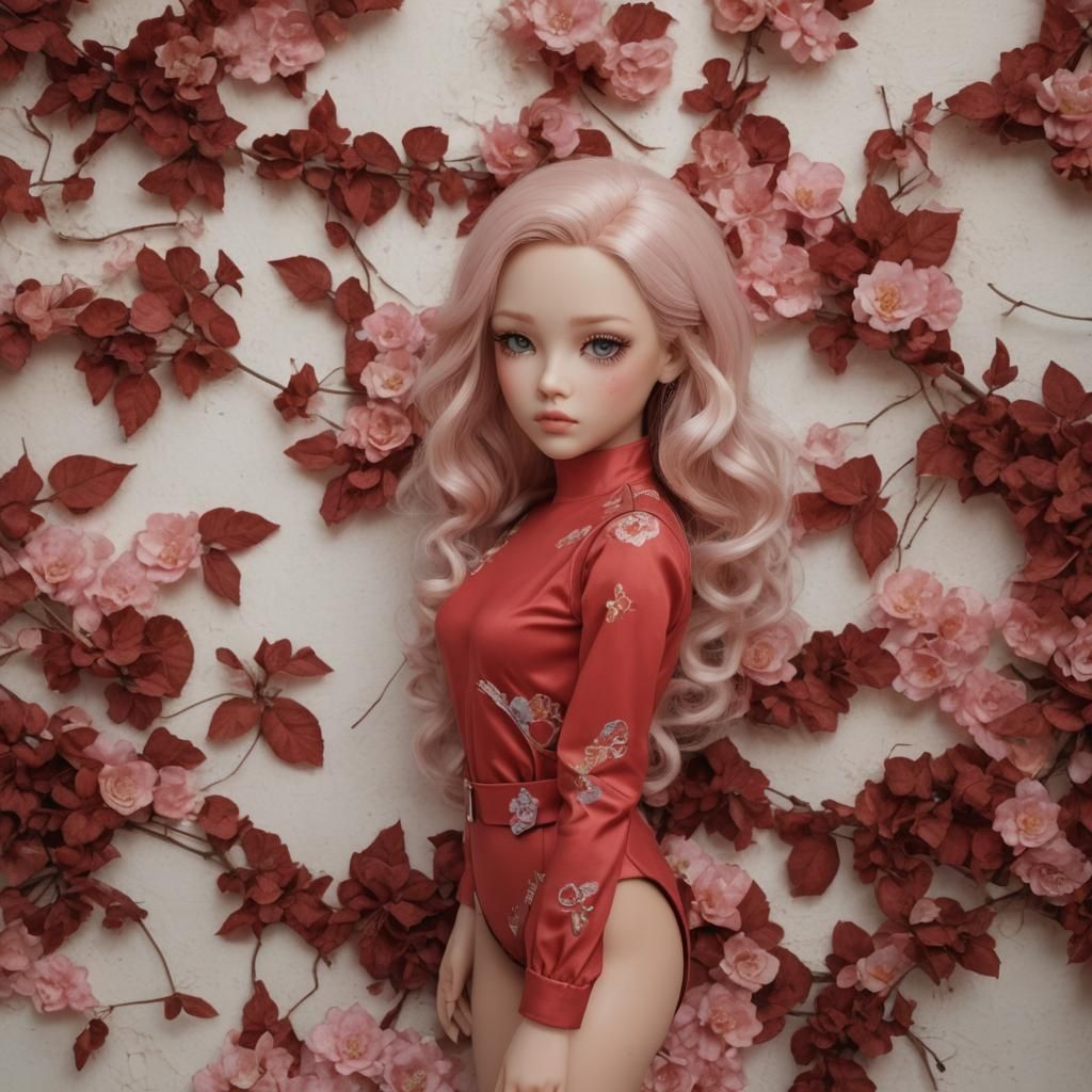 Hyperrealistic Mechanical Doll in Kawaii Pastel Style