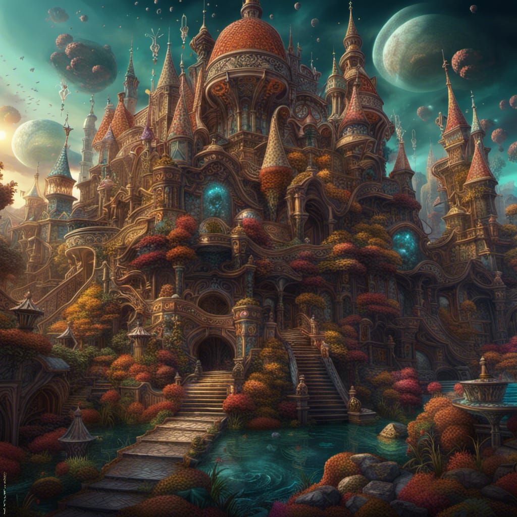 Surreal Richly Colored Celestial Fantasy Art