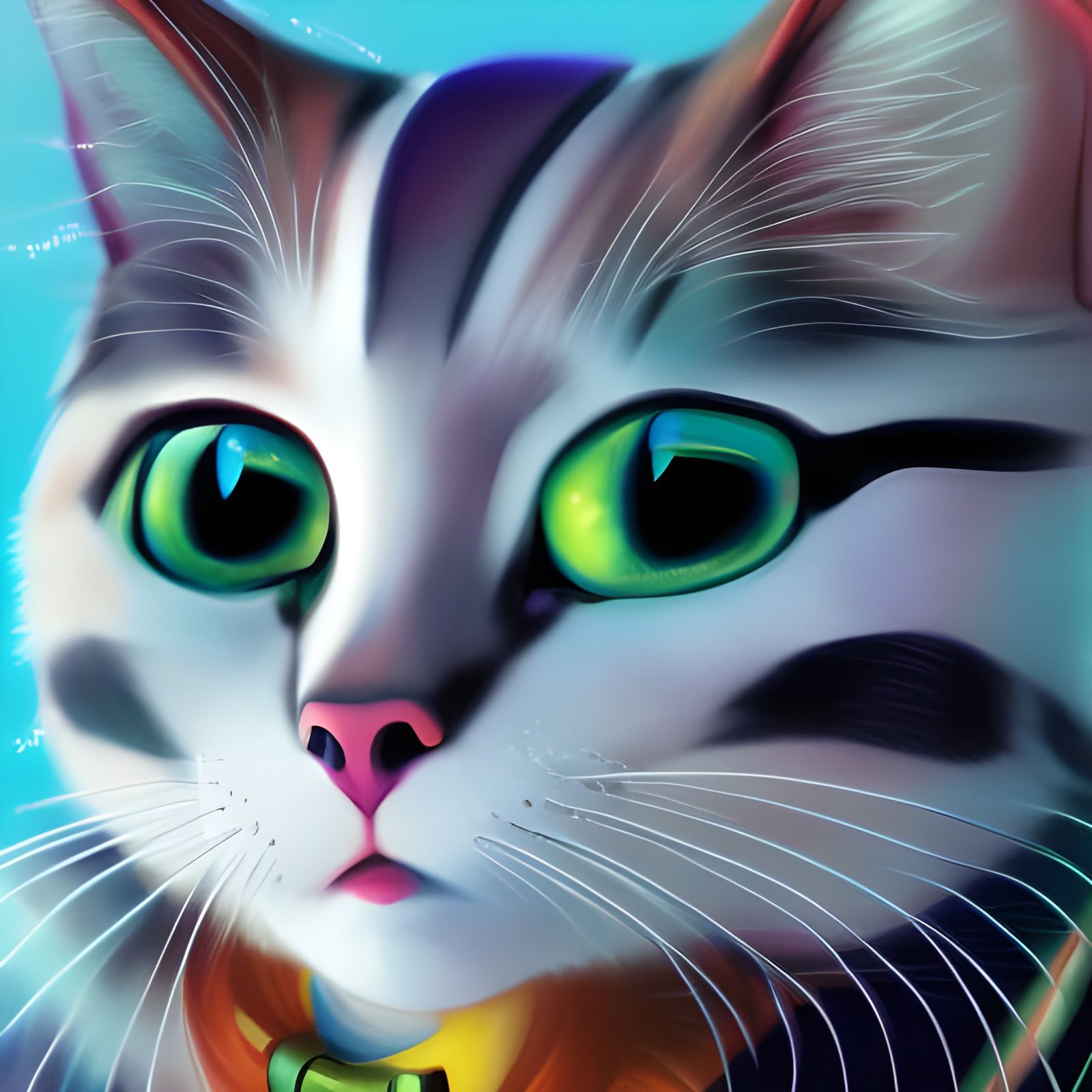 Hyperrealistic Anthropomorphic Cat in Anime Style