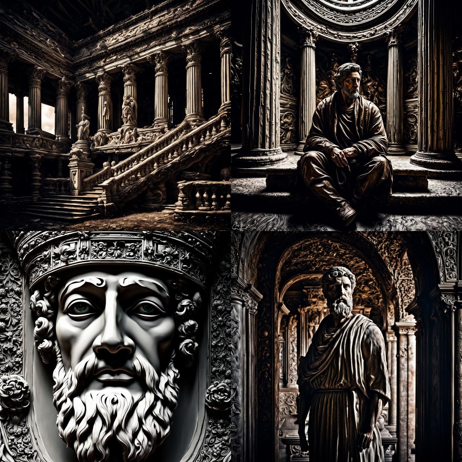 Hyperrealistic Stoic Image with Intricate Details