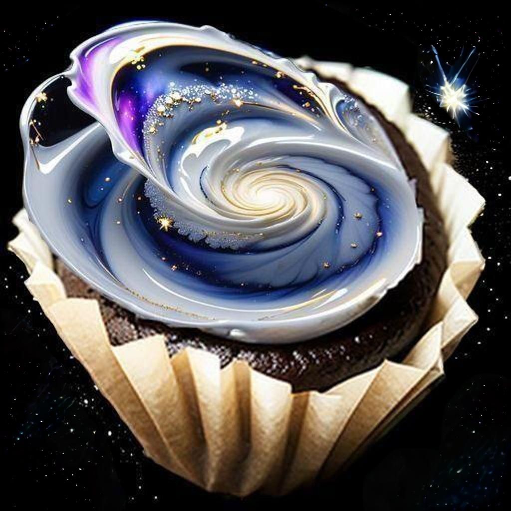 Cupcake Topped with a Spiral Galaxy