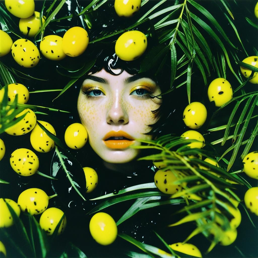 Analog Collage of a Girl with Yellow Accents