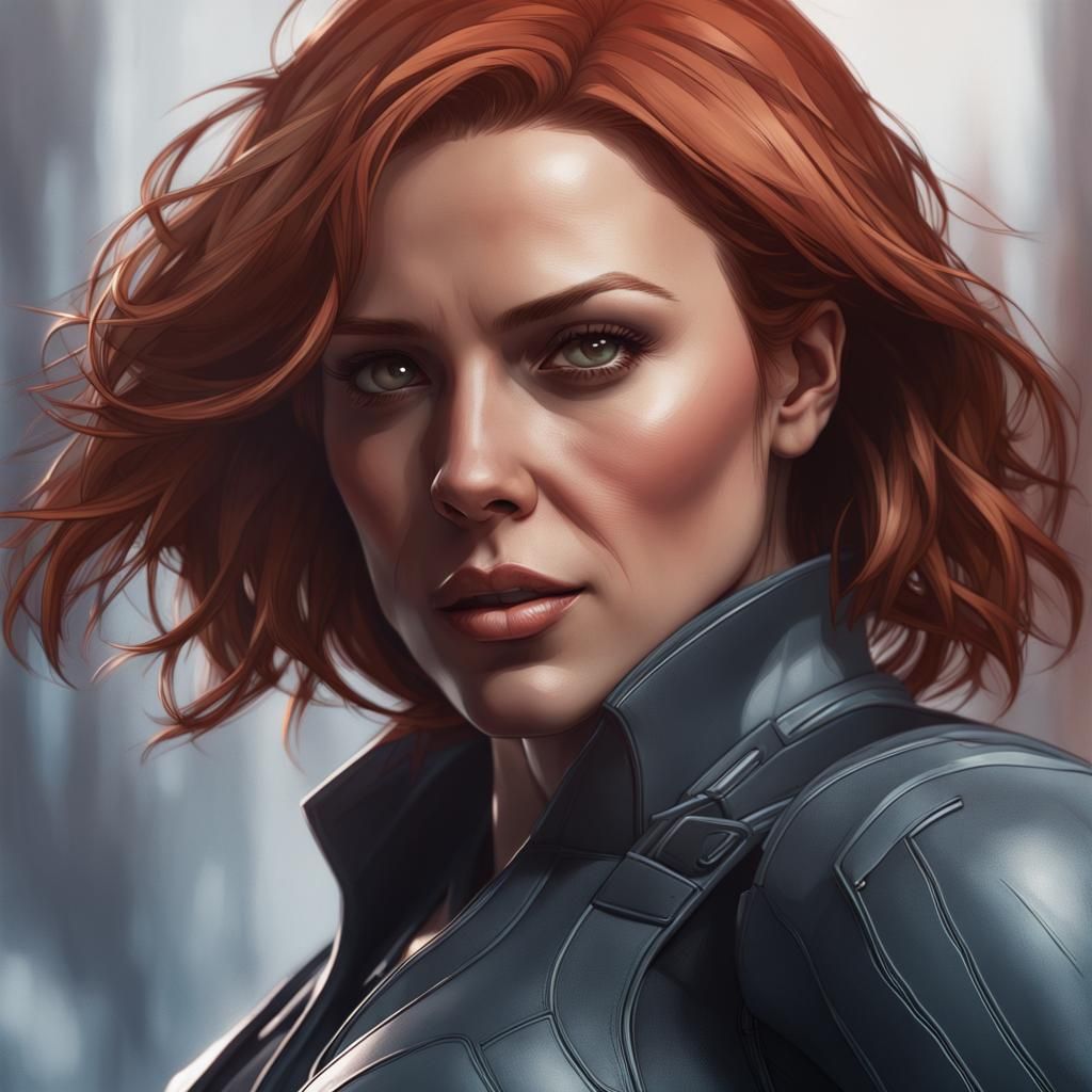 Hyperdetailed Portrait of Natasha Romanoff in Digital Art St...