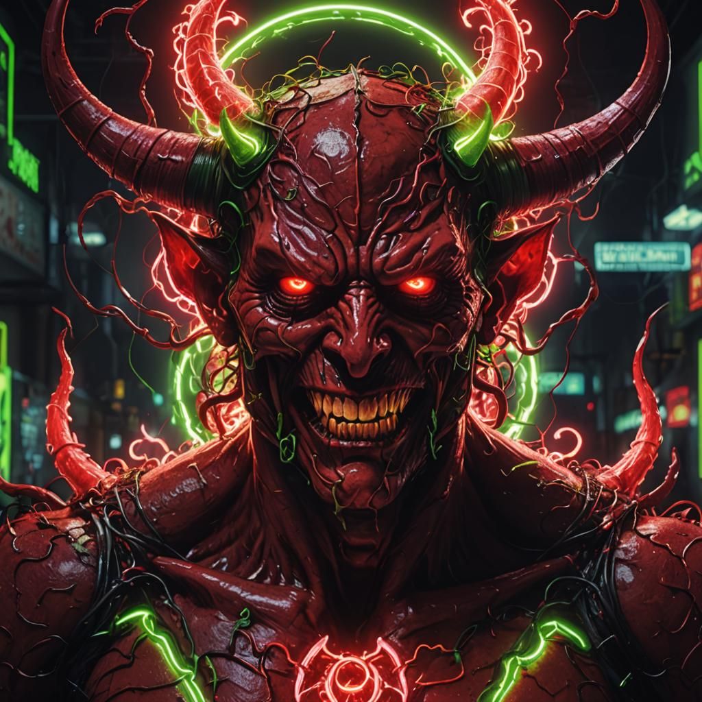 Transformation of the electric (devil:1.3) Satan (God:1.5) s...