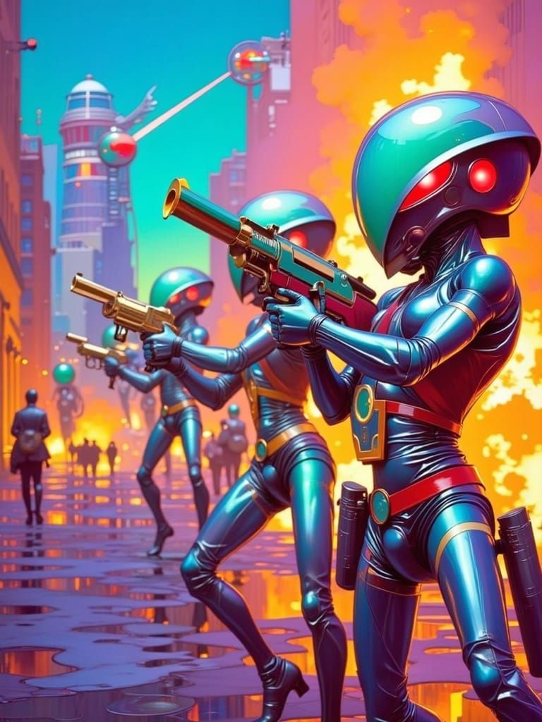 Retro-Futuristic Martians Unleash Colorful Destruction on 19...