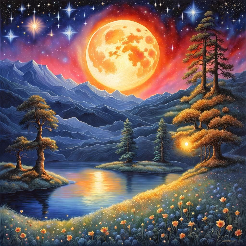 Sparkling Heart Under Sunset: A Watercolor Fairytale