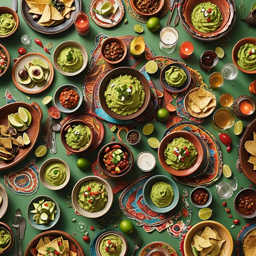 Festive Mexican Dinner with Vibrant Traditional Elements