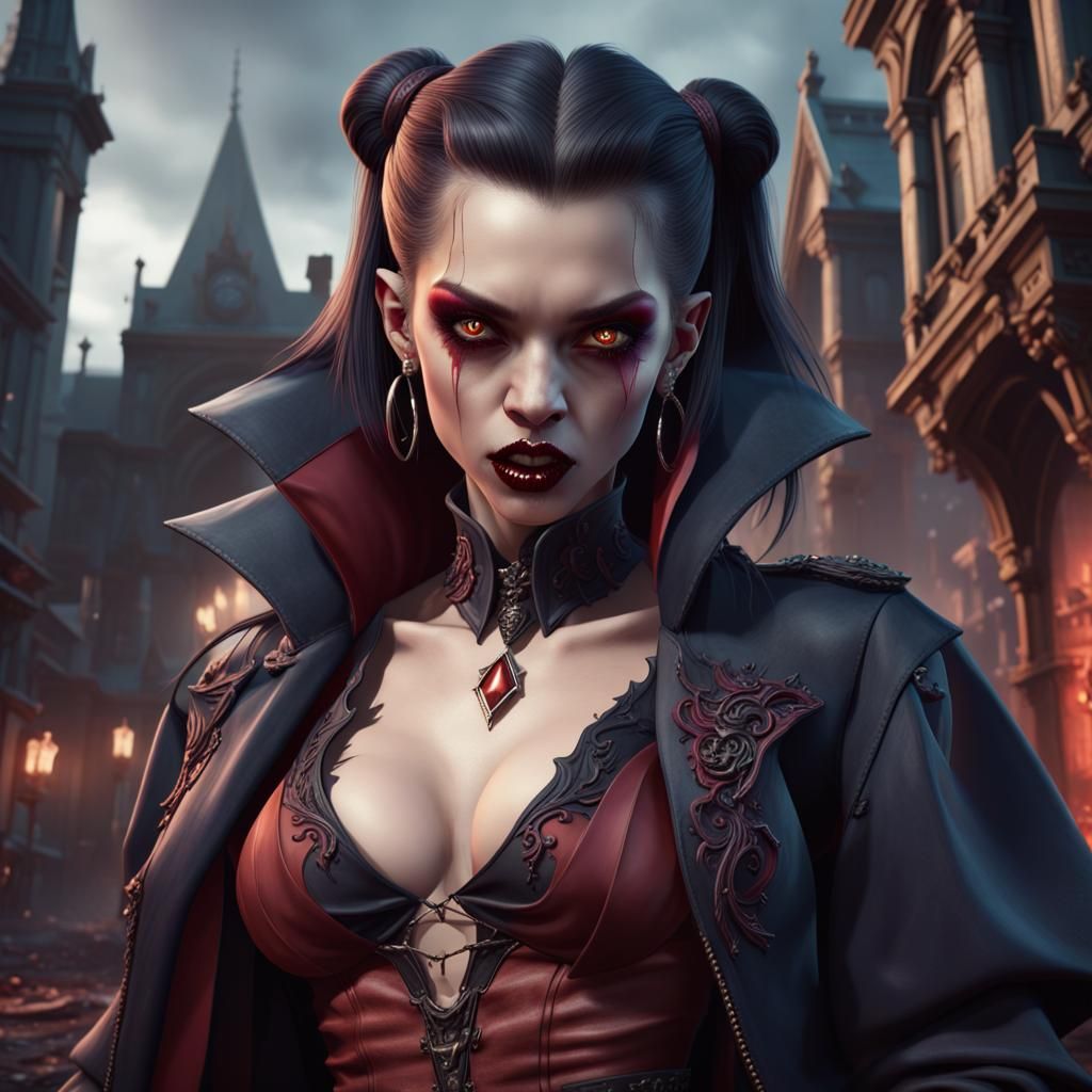 Hip-Hop Vampire in Detailed Matte Painting