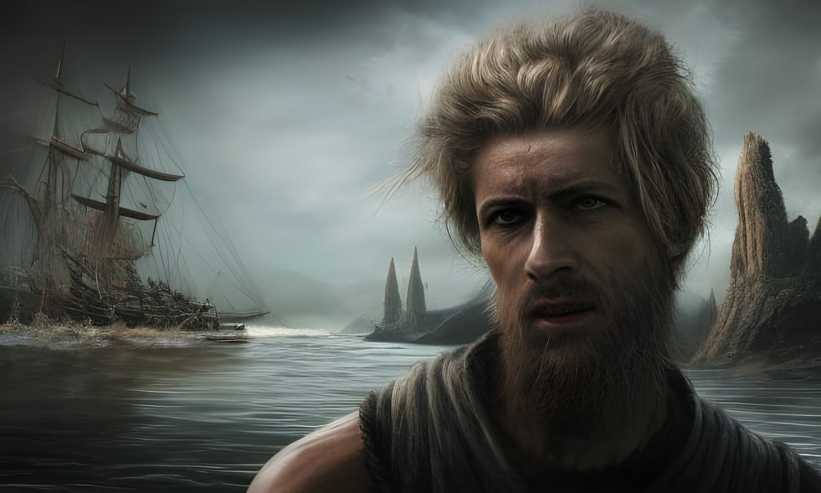 Detailed Portrait of Madman in Hyperrealistic Style