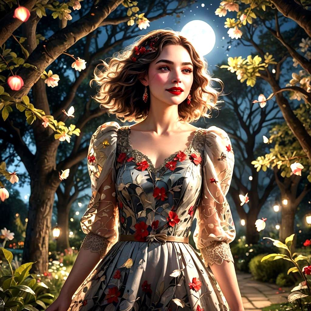 Magical Garden Girl Walking Into Milk, Digital Art