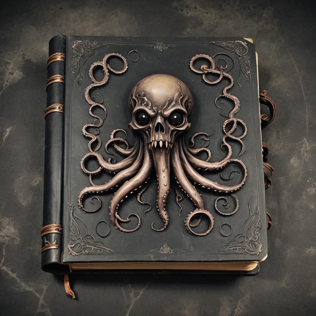 Oozing Tentacles Emerge from Ancient Grimoire