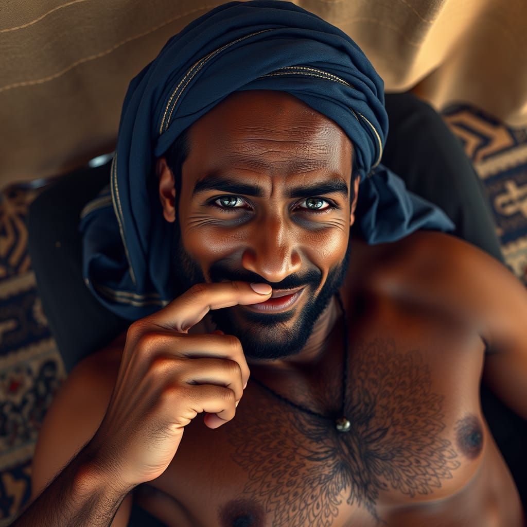 Tuareg Man Portrait with Atmospheric Lighting