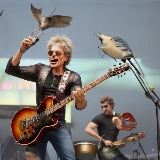 Musical Animals Rocking Out on Stage