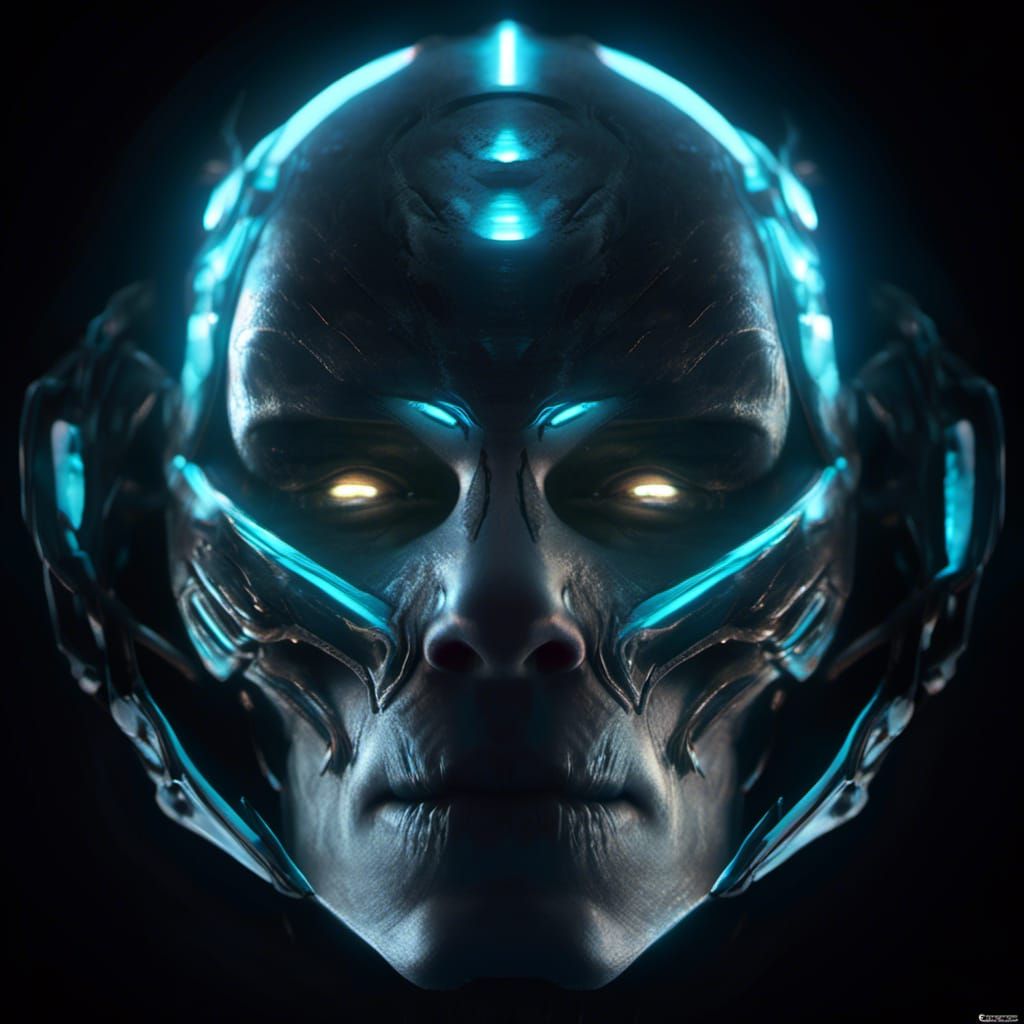 Furious Cyborg Concept Art in Dark Fantasy Style