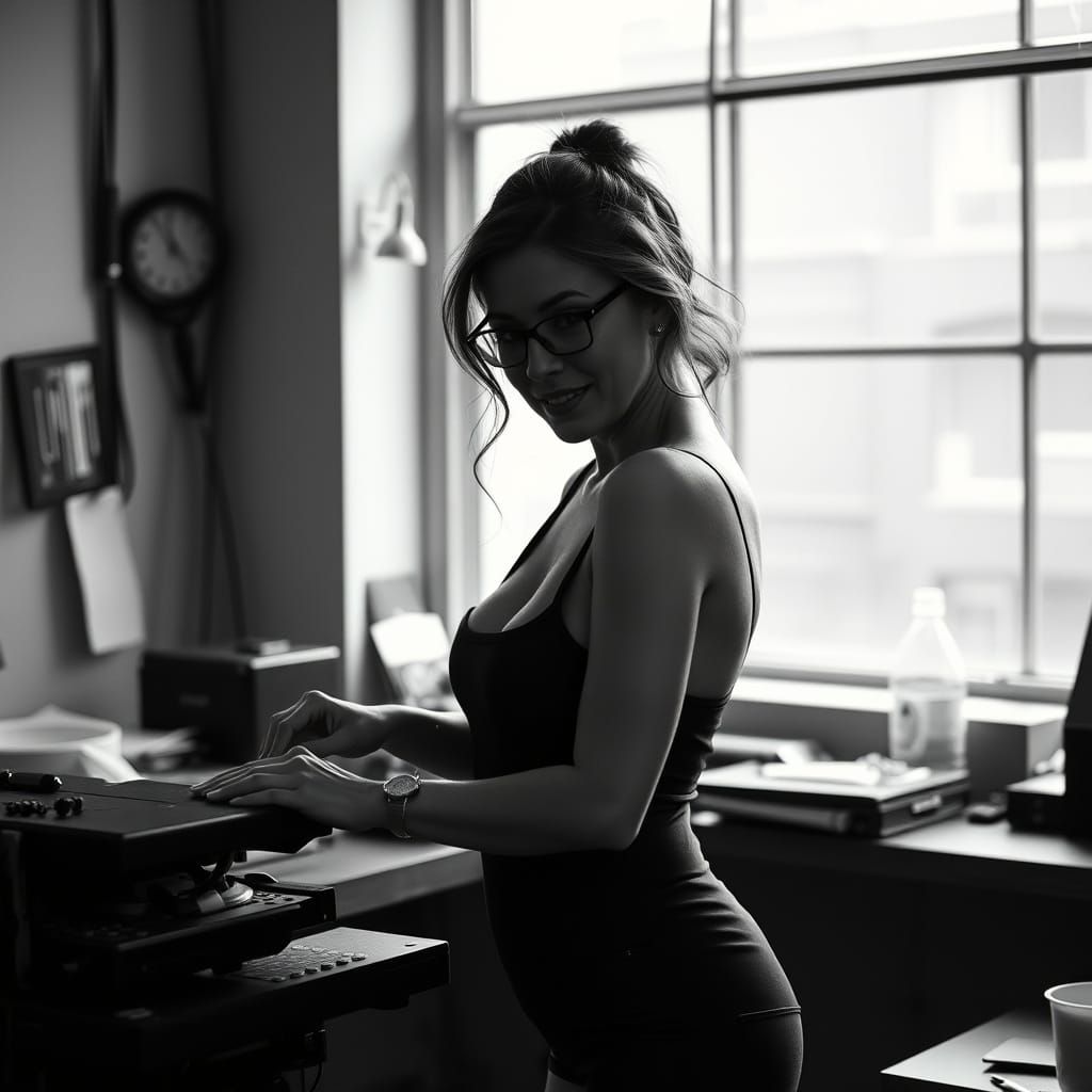 Sensual Woman at Work: An Alluring Professional