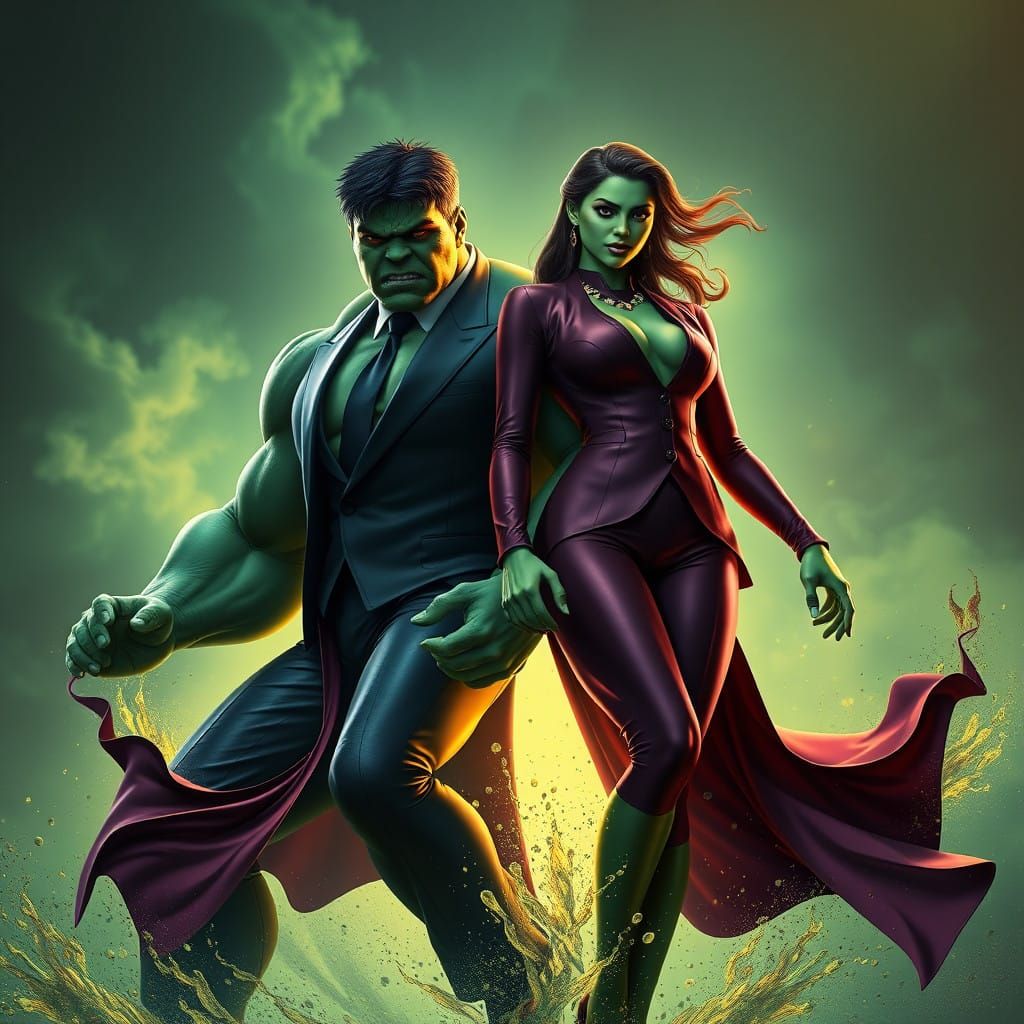 Mighty Superhero Duo in Elegant Evening Attire