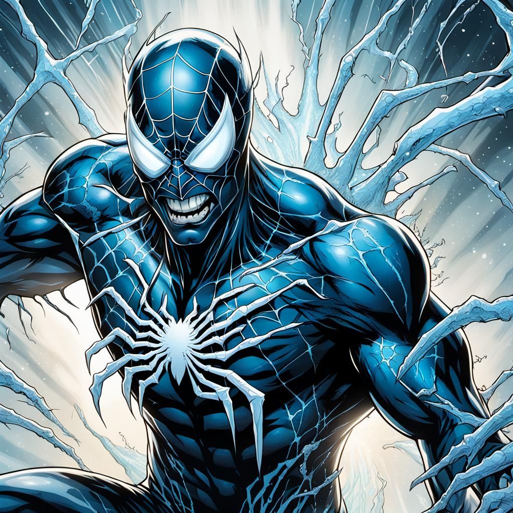 Arctic Symbiote Superhero in Comic Book Style