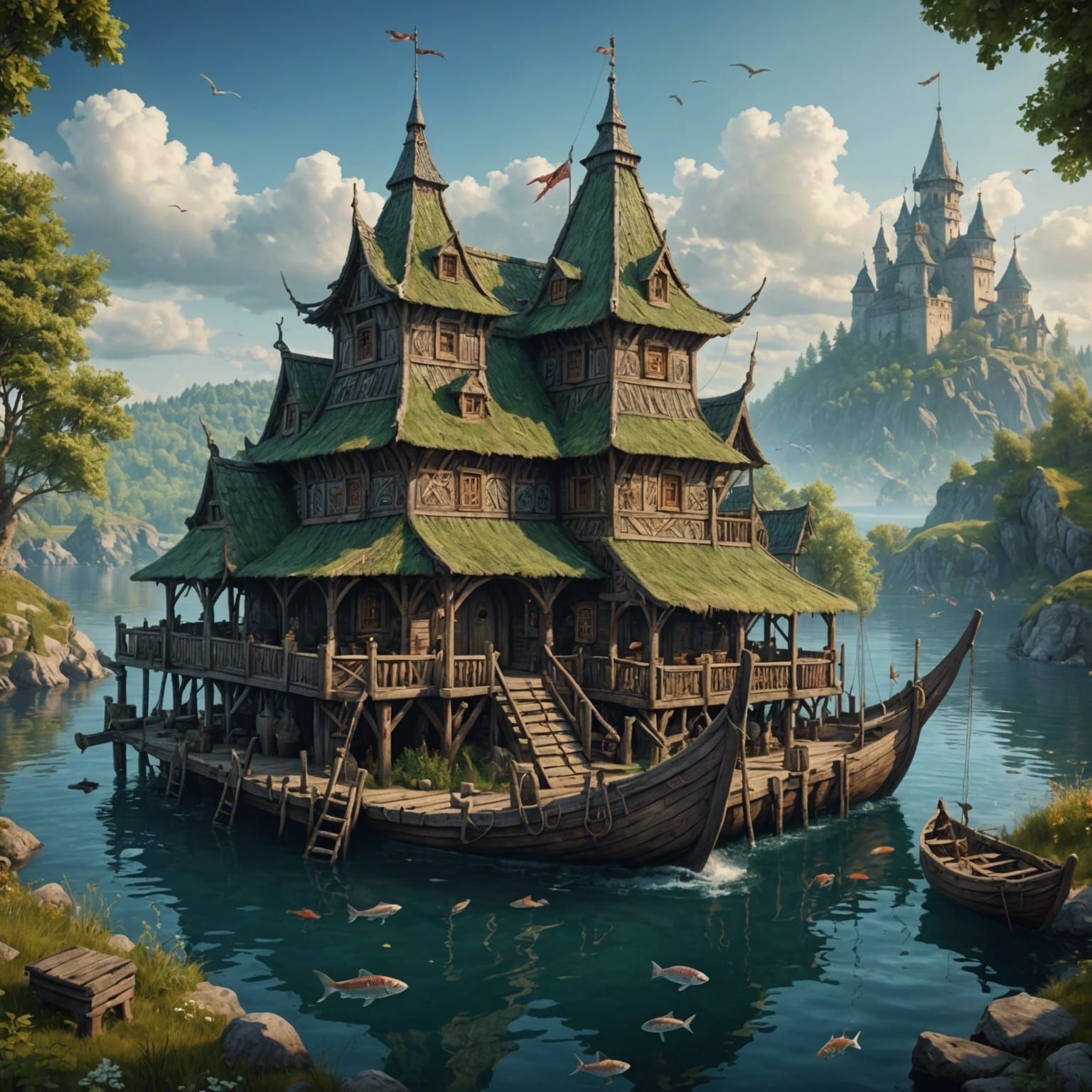 Slavic Deep-Sea Kingdom of Fish-Men: Fantasy Concept Art