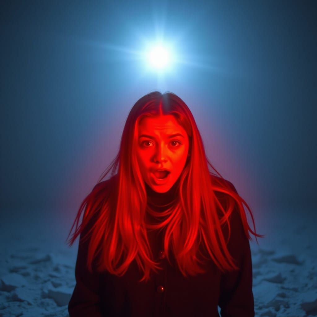 a mysterious person is startled by the thermal heat vision