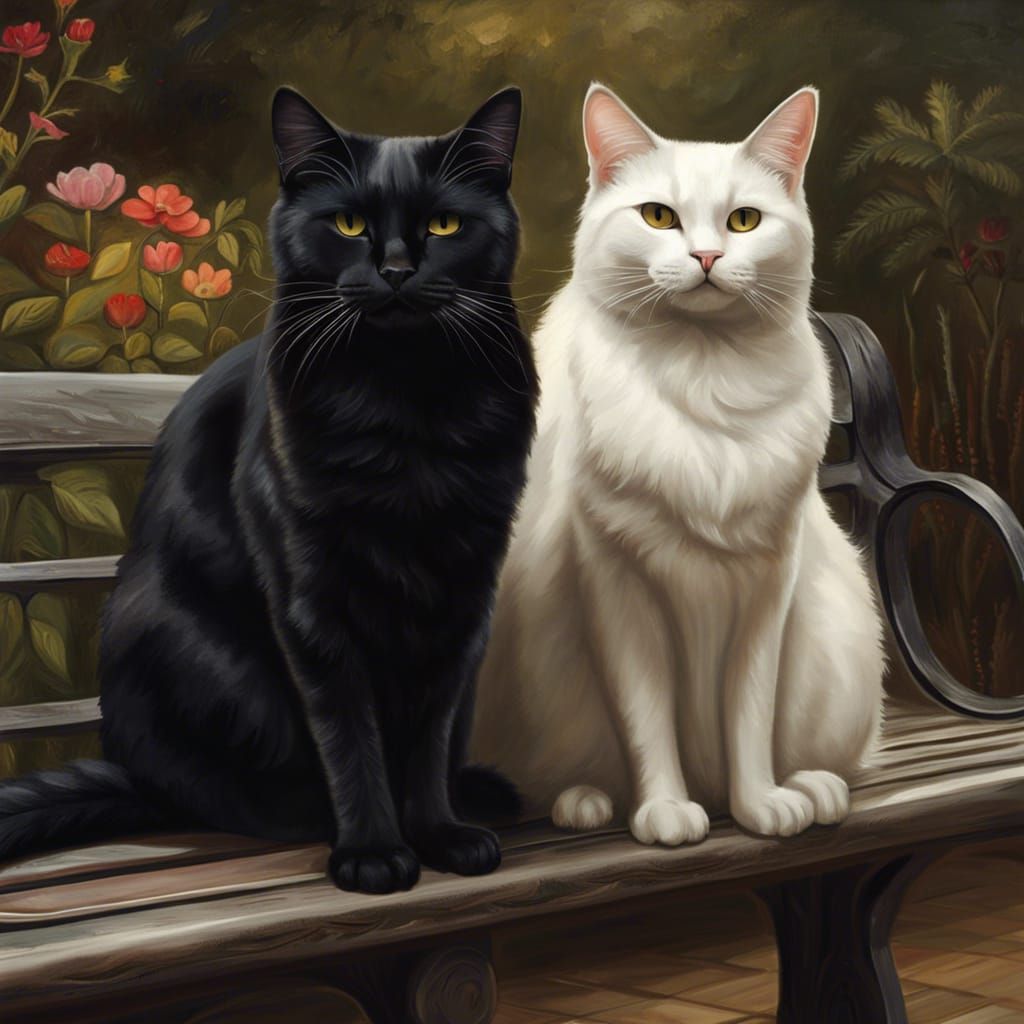 Cat Couple Portrait as Romeo and Juliet