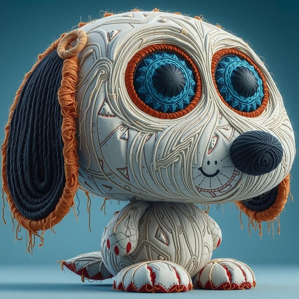 Embroidered Superman Snoopy in 8K Hyperrealism