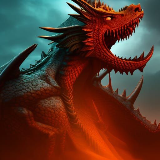 Detailed Dragon Profile Picture in Fantasy Style
