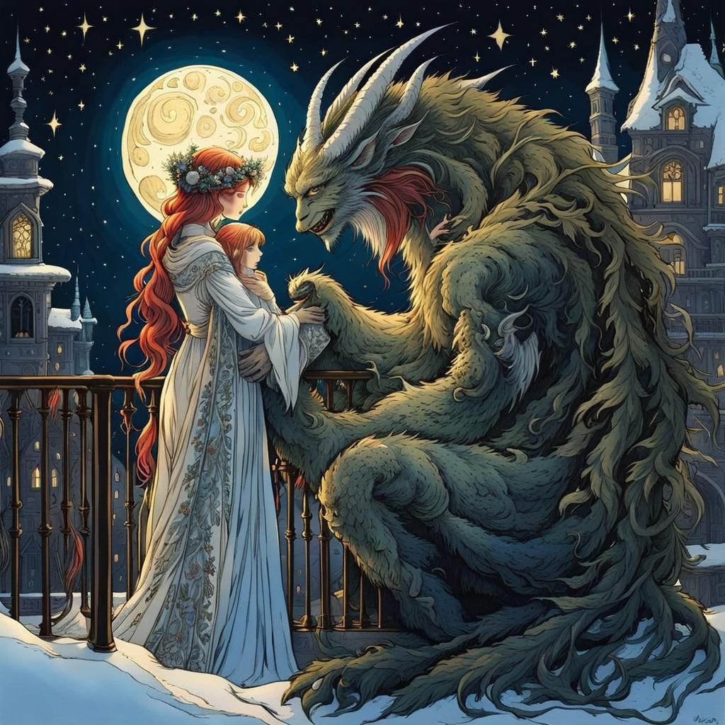 Medieval Mother and Sci-Fi Plant Monster Embrace