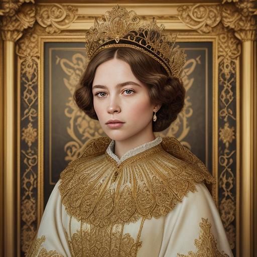 Eleanor of Aquitaine Portrait with Baroque Details