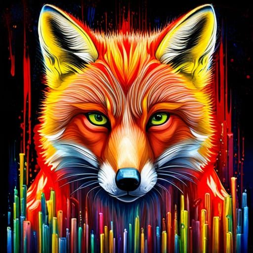 Fox in Sweatshirt: Graffiti Art in High Resolution