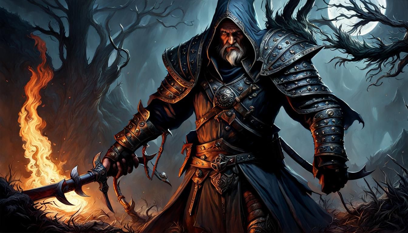 Grotesque Night Hag in Medieval Fantasy Combat