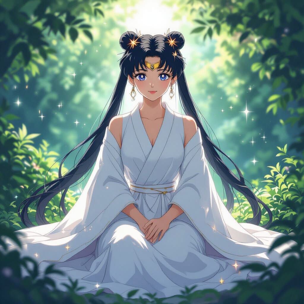 Sailor Moon as High Priestess in Ghibli Style