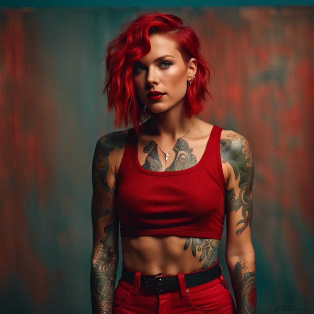 Halsey and Taylor Swift Blend: Portrait with Tattoos