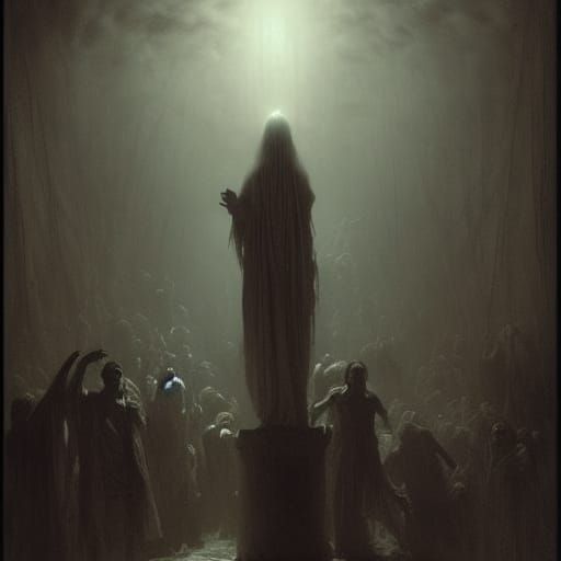 Screaming Figure in Dark Horror Style