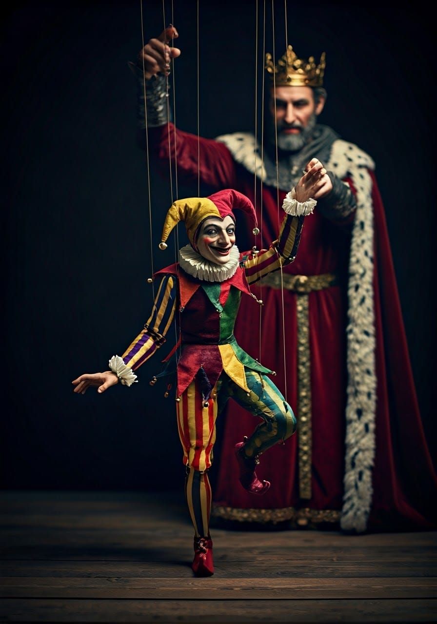 Medieval Jester in Cinematic Film Still