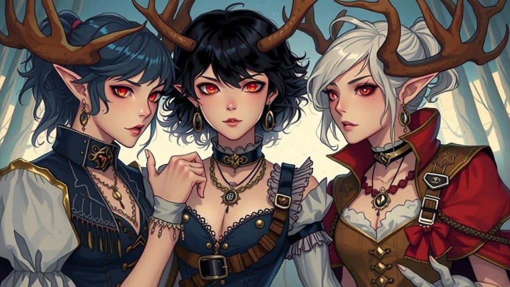 Fierce Female Warrior in Dark Fantasy Style