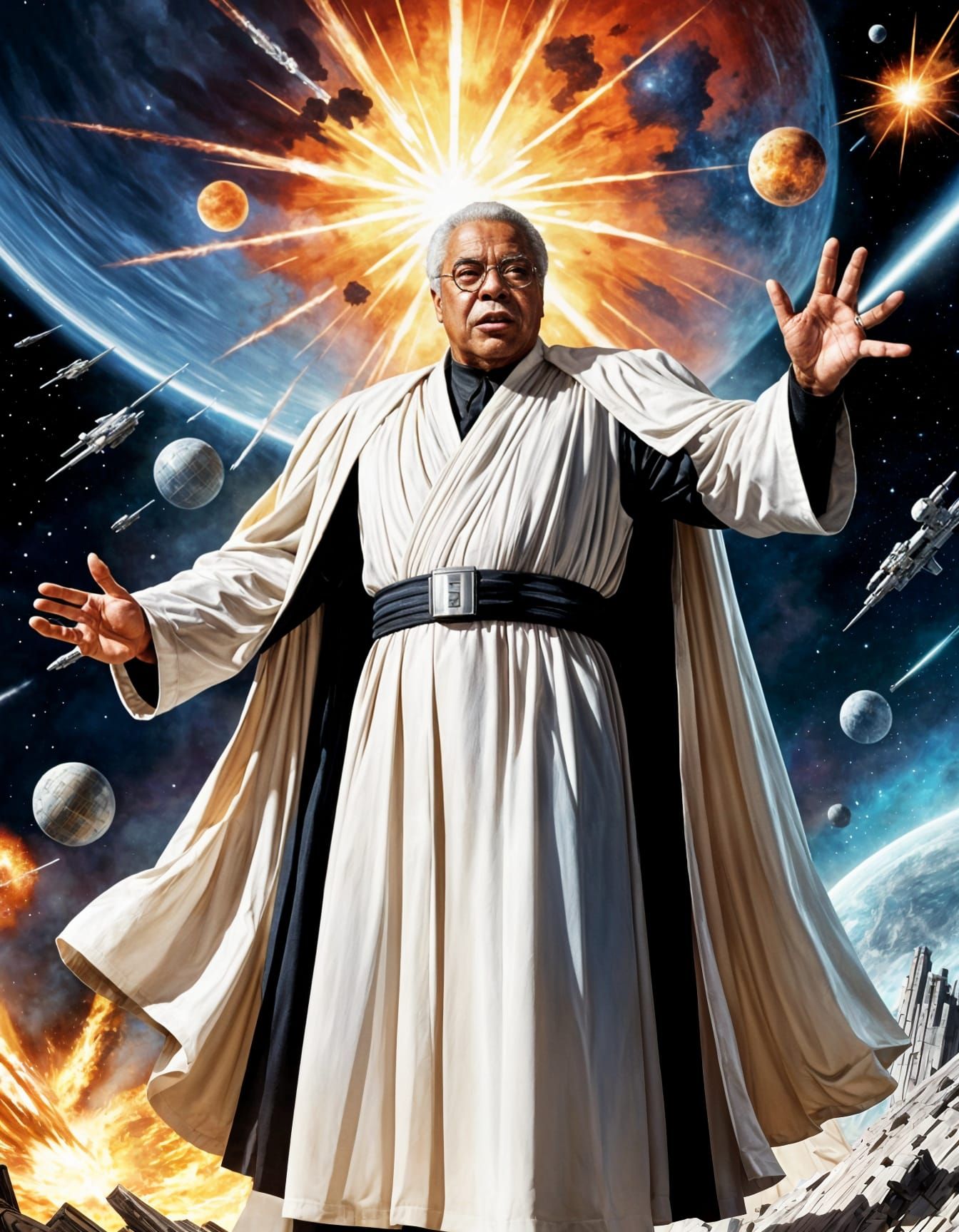 James Earl Jones Ascends as Death Star Explodes